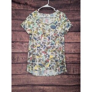 Lularoe Disney Classic Comic‎ Strip Print Tunic Top Size Sm Mickey Minnie Pluto